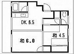 マツイビルA棟 2DKの間取図画像