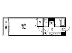 グランフォーレ浜浦 1Kの間取図画像