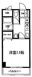 グランディール壱番館 1Kの間取図画像