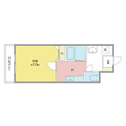 クレアール桜木 1Kの間取図画像