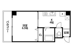 マンションアスカ 1Kの間取図画像