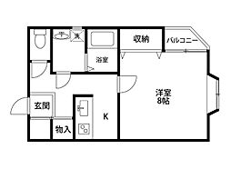 ロイヤルコート浜松町 1Kの間取図画像