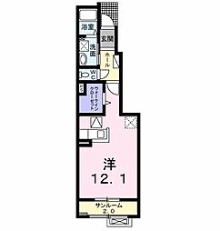 イスカンダル1 ワンルームの間取図画像