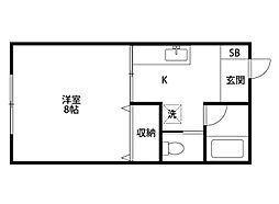 ギャザ・ソレント 1Kの間取図画像