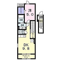 スワン 1LDKの間取図画像
