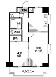 マンソンデ・ビジェール 1LDKの間取図画像
