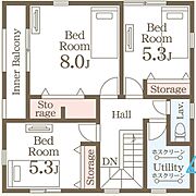 各部屋しっかり収納を確保した4LDK。