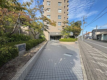 前面道路は歩道が整備済で安心です。