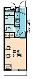 レオパレスボヌール 1Kの間取図画像