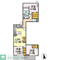 セレスティア竹ノ塚II 1階3LDKの間取り