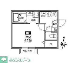 ｓｏｒａせんげん台 2階1Kの間取り