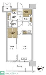 RJRプレシア川口 1LDKの間取図画像