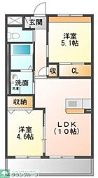 フォンテーヌ 2LDKの間取図画像
