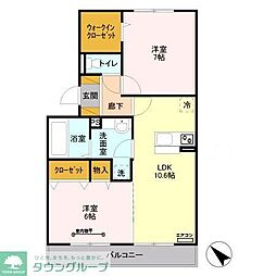 メゾンペール 2LDKの間取図画像