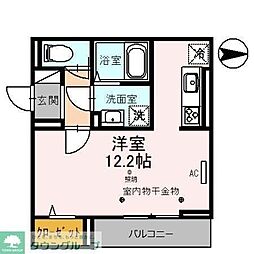K.LAGOON ワンルームの間取図画像