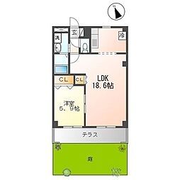 メゾンドグレース弐番館 1LDKの間取図画像