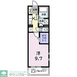 ヴァンベール 1Kの間取図画像