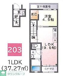 仮)神明2丁目アパート新築工事 1DKの間取図画像
