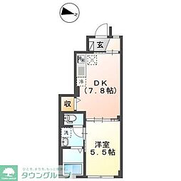 仮)神明2丁目アパート新築工事 1DKの間取図画像