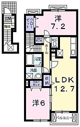 カーサセレナ2 2LDKの間取図画像