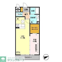 クレールコート 1LDKの間取図画像