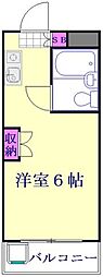 メゾン朋泉2 1Kの間取図画像