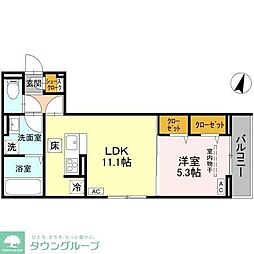 アドラブール A棟 1LDKの間取図画像