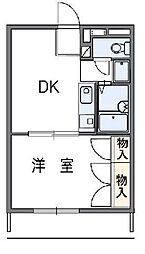 レオパレスストーンリバー2 1DKの間取図画像