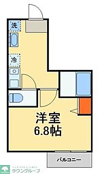 松戸市松戸アパート 1Kの間取図画像