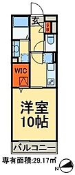 メルヴェーユ花水木1 ワンルームの間取図画像