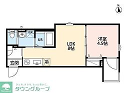 足立区六町3丁目アパート 1LDKの間取図画像