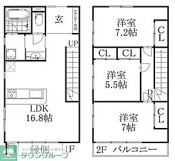 The Orchard Yahata A棟 3LDKの間取図画像