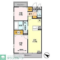 MiracleBear 2LDKの間取図画像