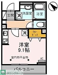 フェリーチェ ワンルームの間取図画像