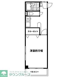 オークライヴ 1Kの間取図画像