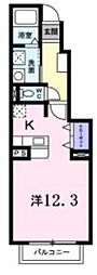 ケン・フォレスト2 1Kの間取図画像