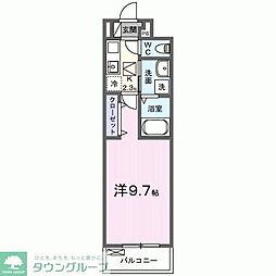 吉川市大字中曽根アパート 1Kの間取図画像