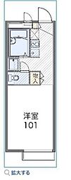 レオパレスベンデュール ワンルームの間取図画像