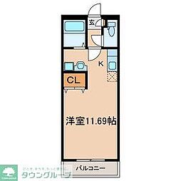 シャンブル英美 ワンルームの間取図画像