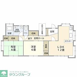 エステートヴィラ草加 2LDKの間取図画像