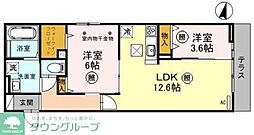 アーバンヘブン 2LDKの間取図画像