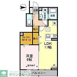 Breeze谷塚 1LDKの間取図画像