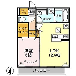 アプリリス 1LDKの間取図画像