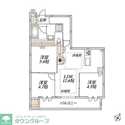 The Primrose at東松戸 3LDKの間取図画像