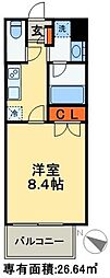 アーク松戸レジデンス 1Kの間取図画像
