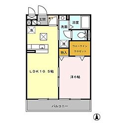 サニーガーデン 1LDKの間取図画像