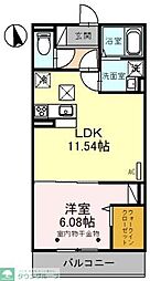 ルピナス 1LDKの間取図画像