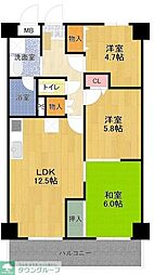 エクセラン三郷 3LDKの間取図画像