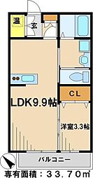 ペレグリン 1LDKの間取図画像