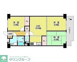 サニーハイツせんげん台 3LDKの間取図画像